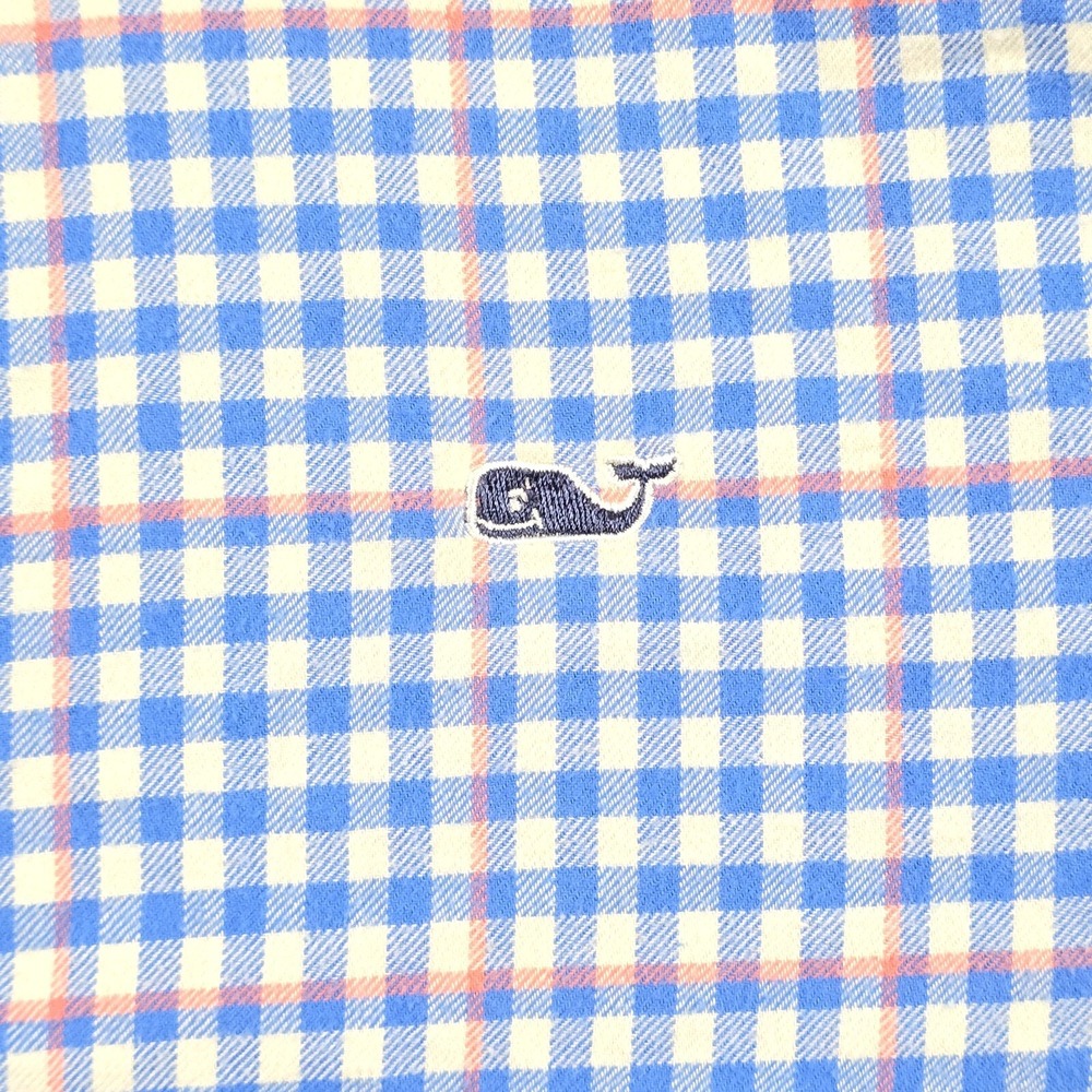 Vineyard Vines Mens Large Slim Fit Whale Flannel Shirt Long Sleeve Button - Picture 5 of 11